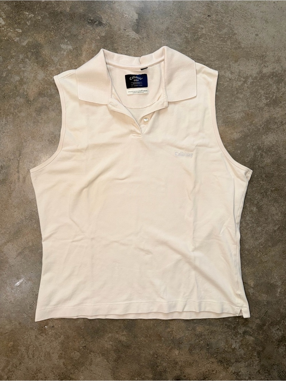 Callaway Golf Sleeveless Polo Tank Cream Performance Top Women’s Size L